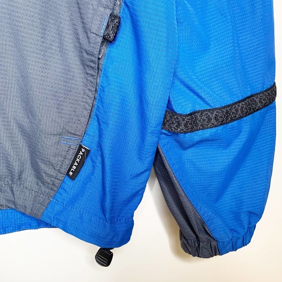 COLUMBIA Vintage Blue Gray Packable Full Zip‎ Windbreaker Jacket Large Mens VTG - Picture 6 of 14